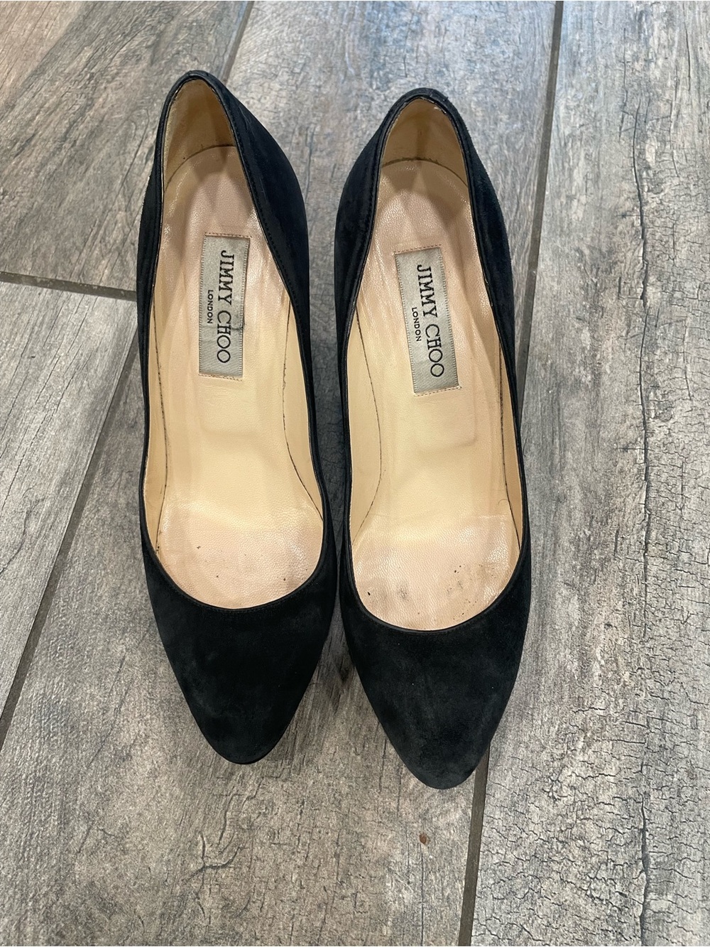 Jimmy Choo Black Suede Pointed-Toe Stiletto Pumps - Picture 5 of 16